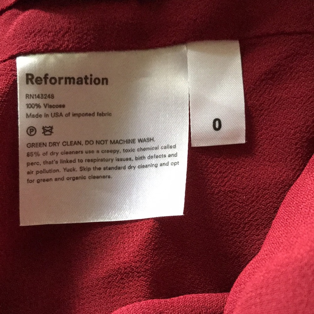 REFORMATION GRACIE RUCHED SLEEVE MINIDRESS GARNET - Picture 9 of 11